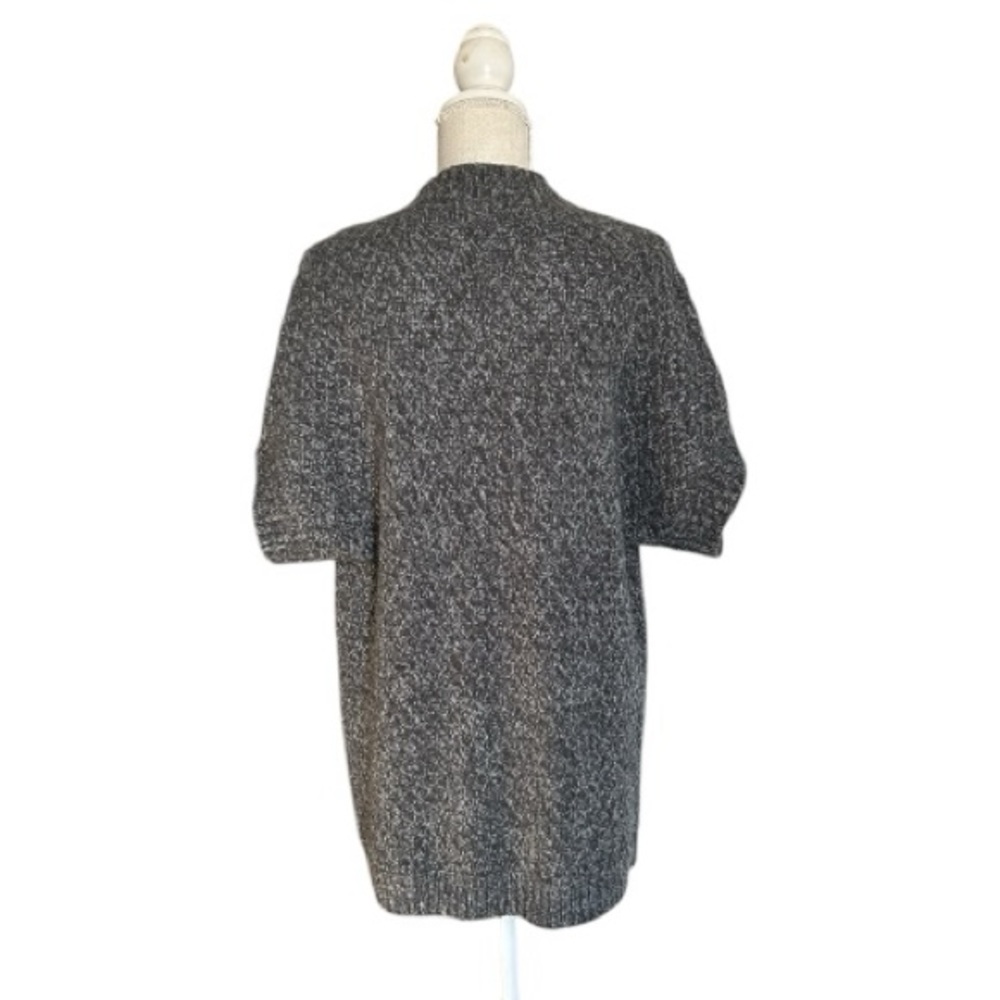 St John's Bay short sleeve open front cardigan sweater marled dark gray knit L - Picture 7 of 12